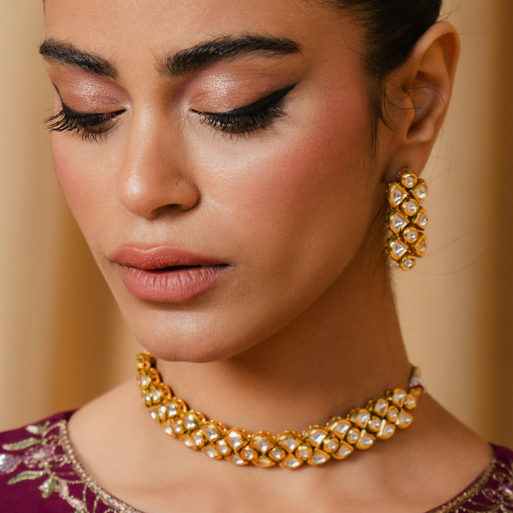 Kundan Layered Stud Earring