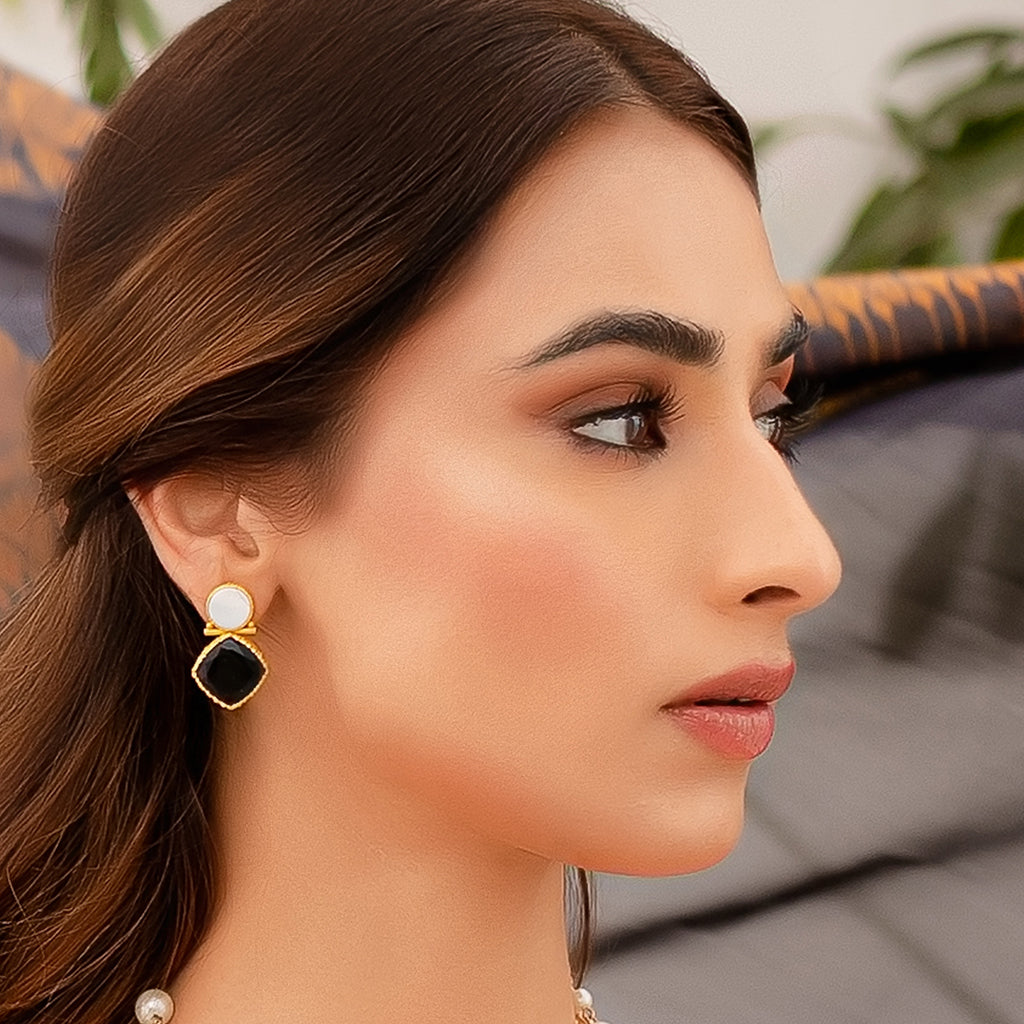 Red / White Drop Earring - Rabal
