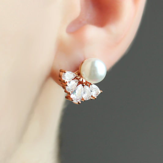 Pearl Zircon Stud Earring