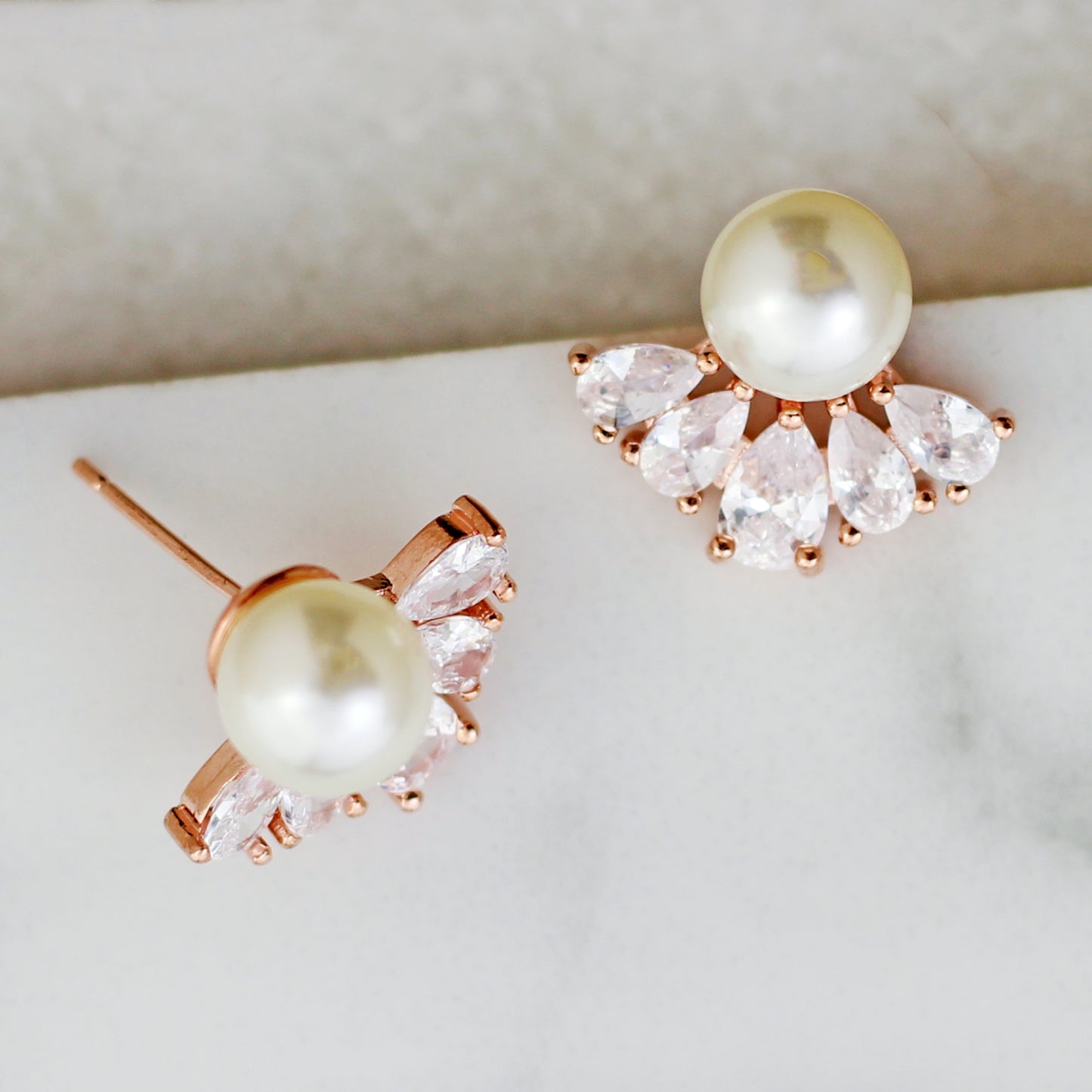 Pearl Zircon Stud Earring