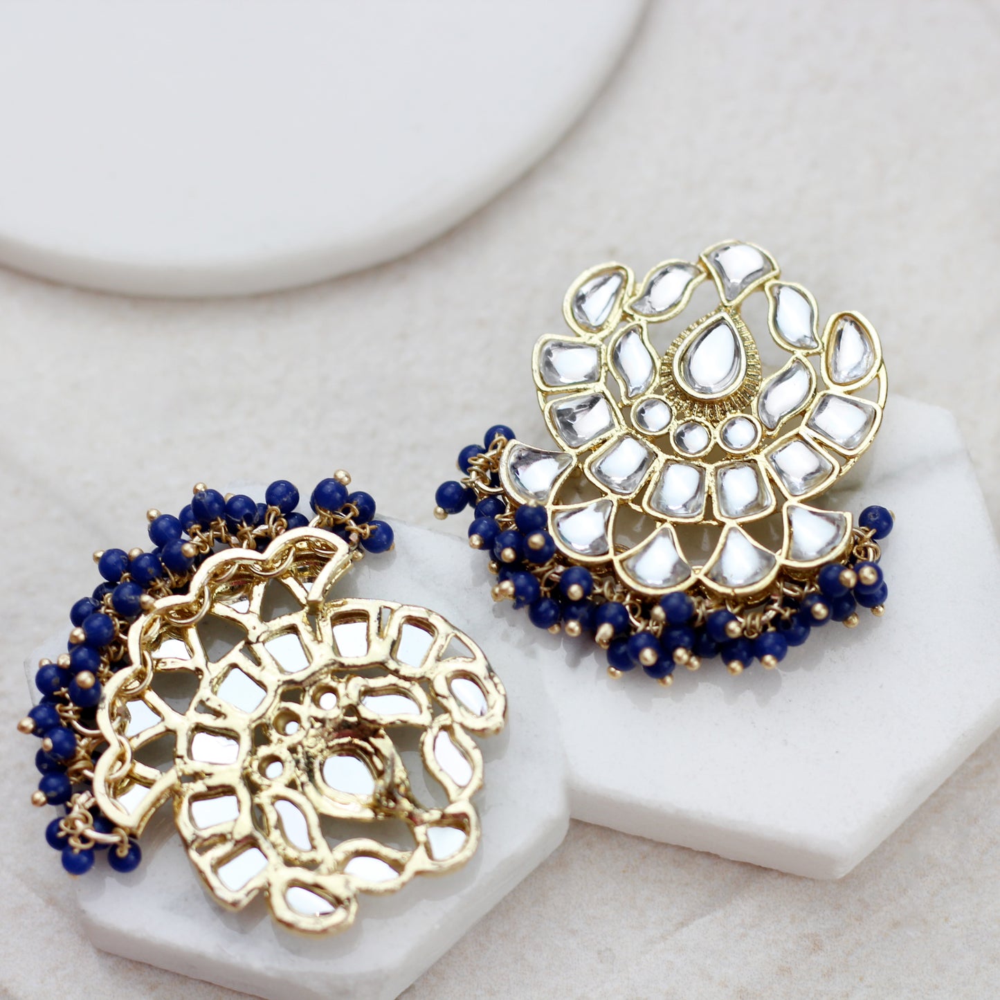 Blue Statement Stud Earring