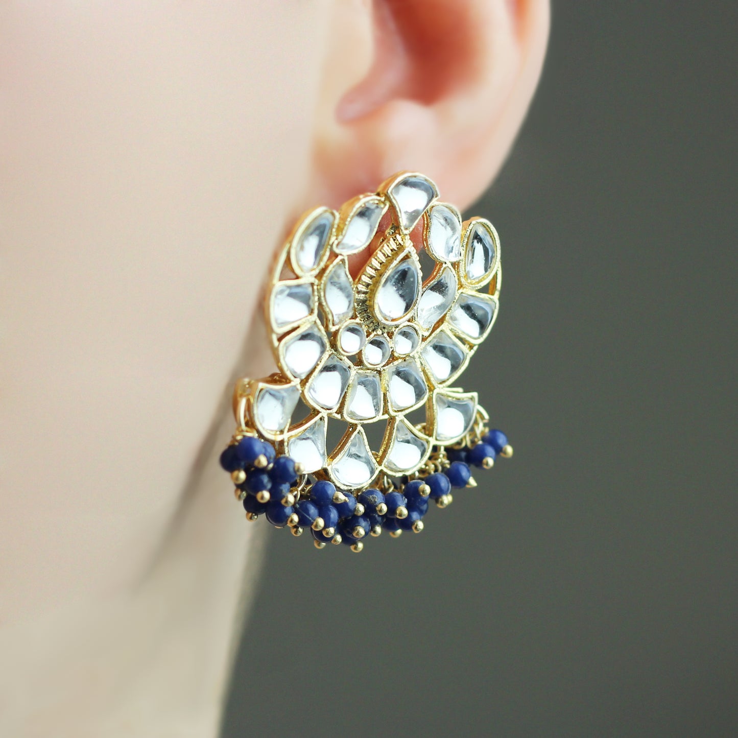 Blue Statement Stud Earring