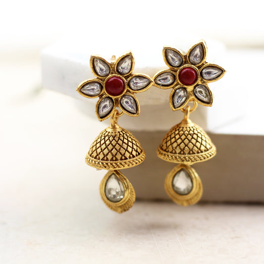 Kundan Small Jhumke I Earring - Rabal