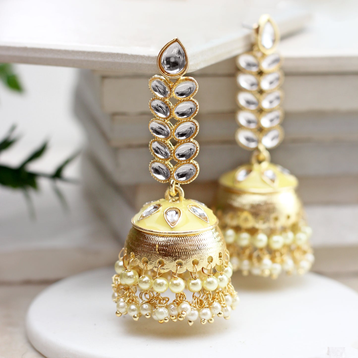 Yellow Drop Jhumke I Earring - Rabal