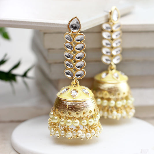 Yellow Drop Jhumke I Earring - Rabal