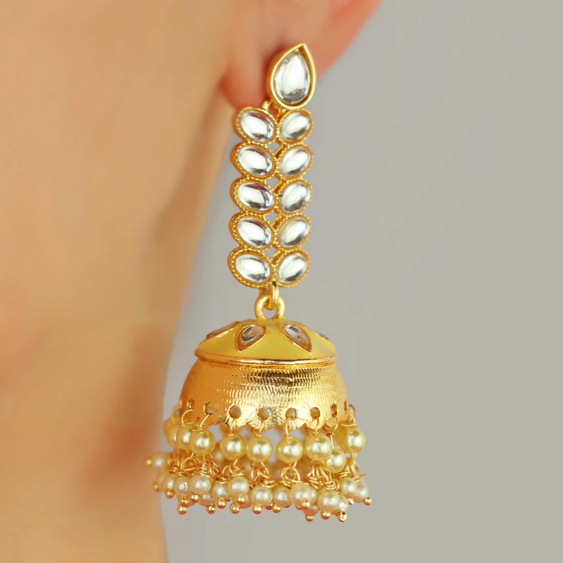Yellow Drop Jhumke I Earring - Rabal