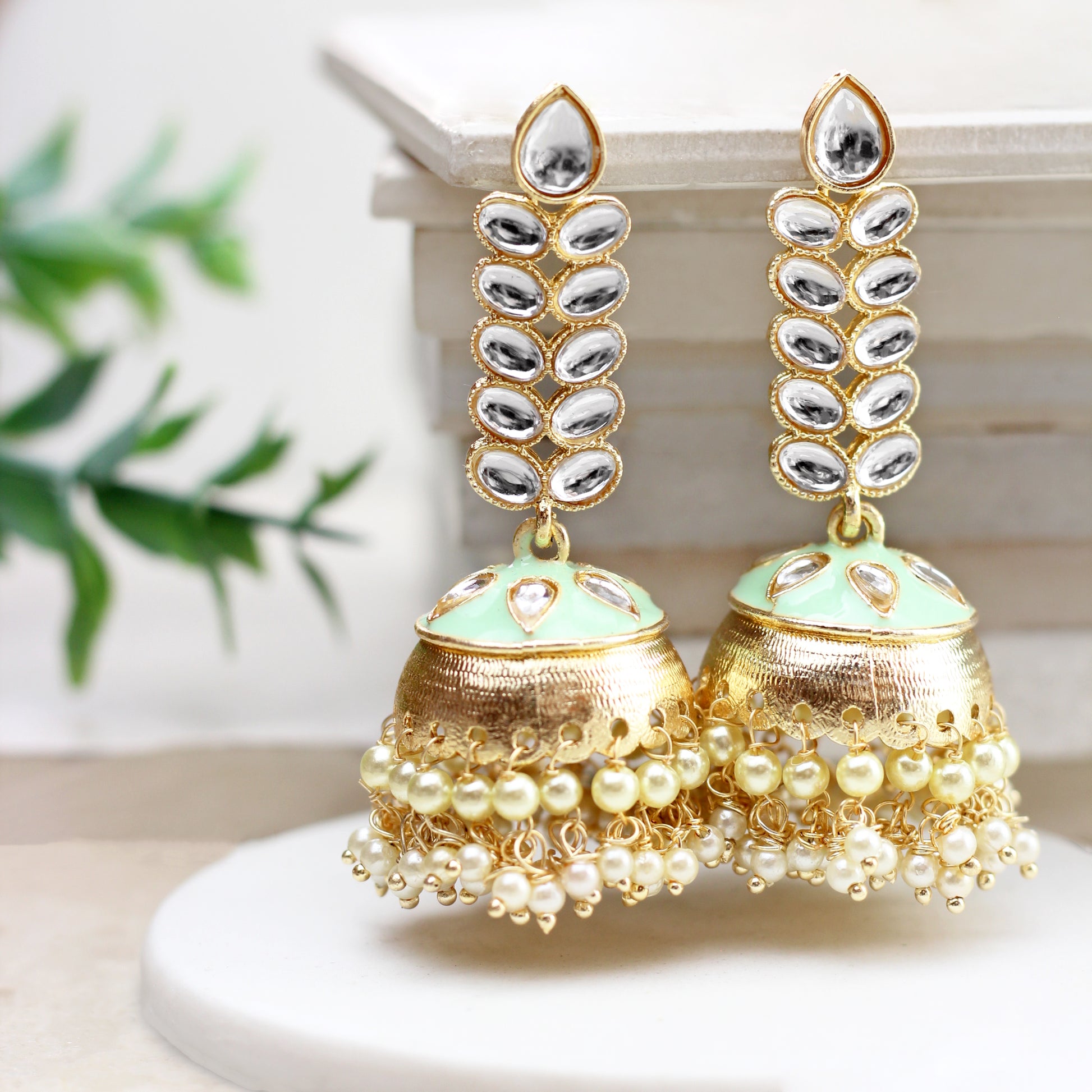 Mint Drop Jhumke I Earring - Rabal