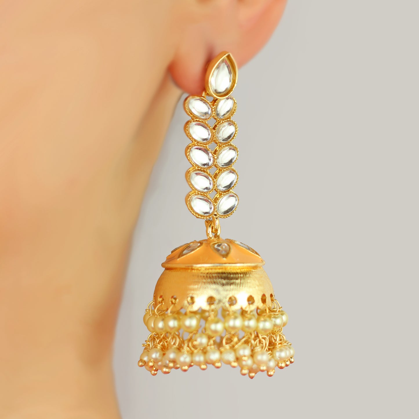 Peach Drop Jhumke I Earring - Rabal