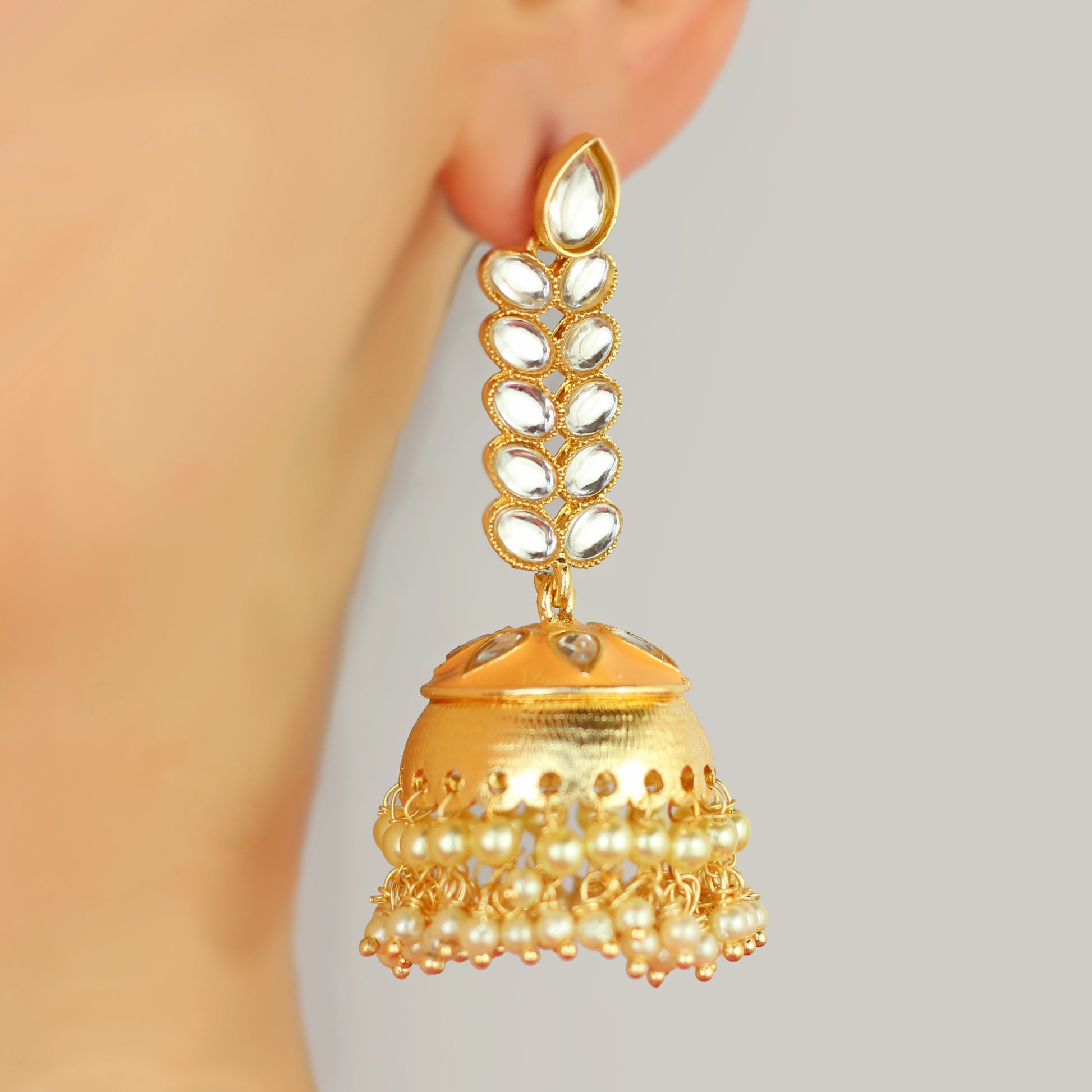 Peach Drop Jhumke I Earring - Rabal
