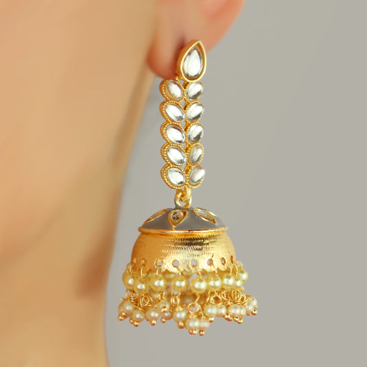 Grey Drop Jhumke I Earring - Rabal