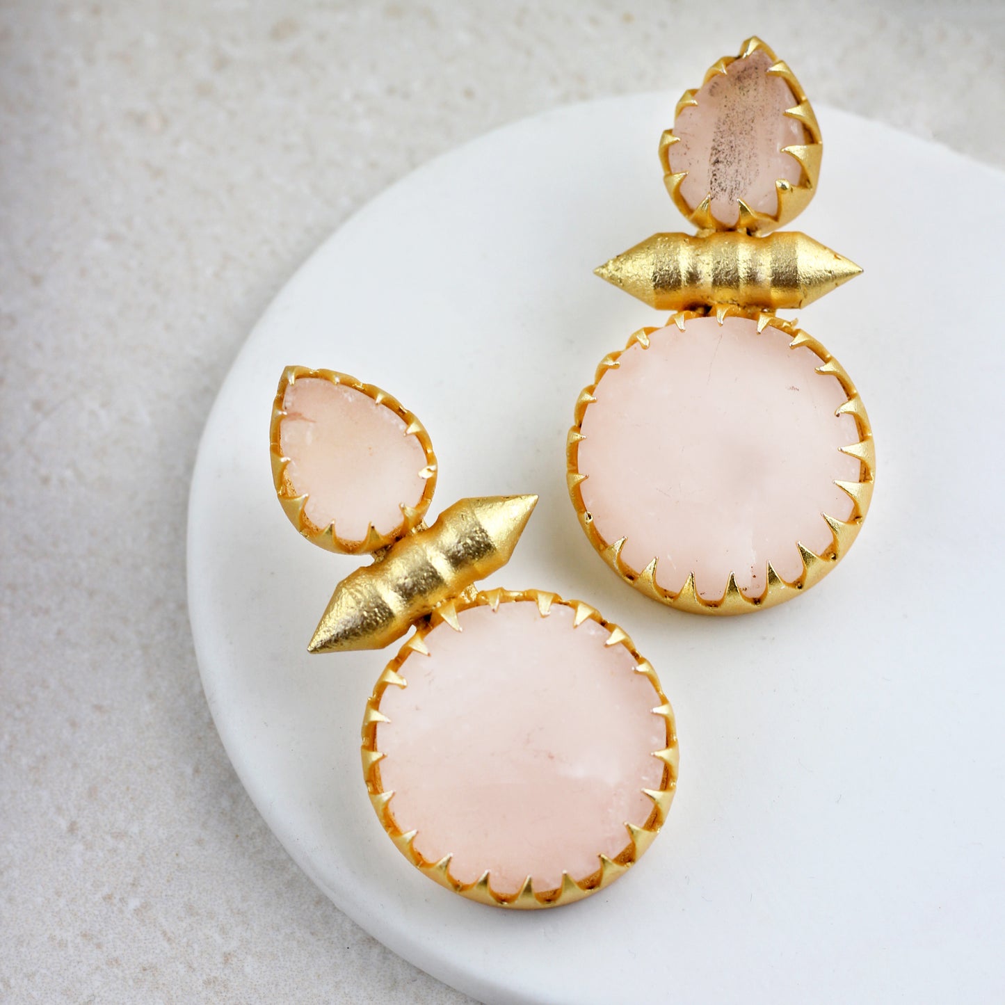 Pink Statement Stone Earring