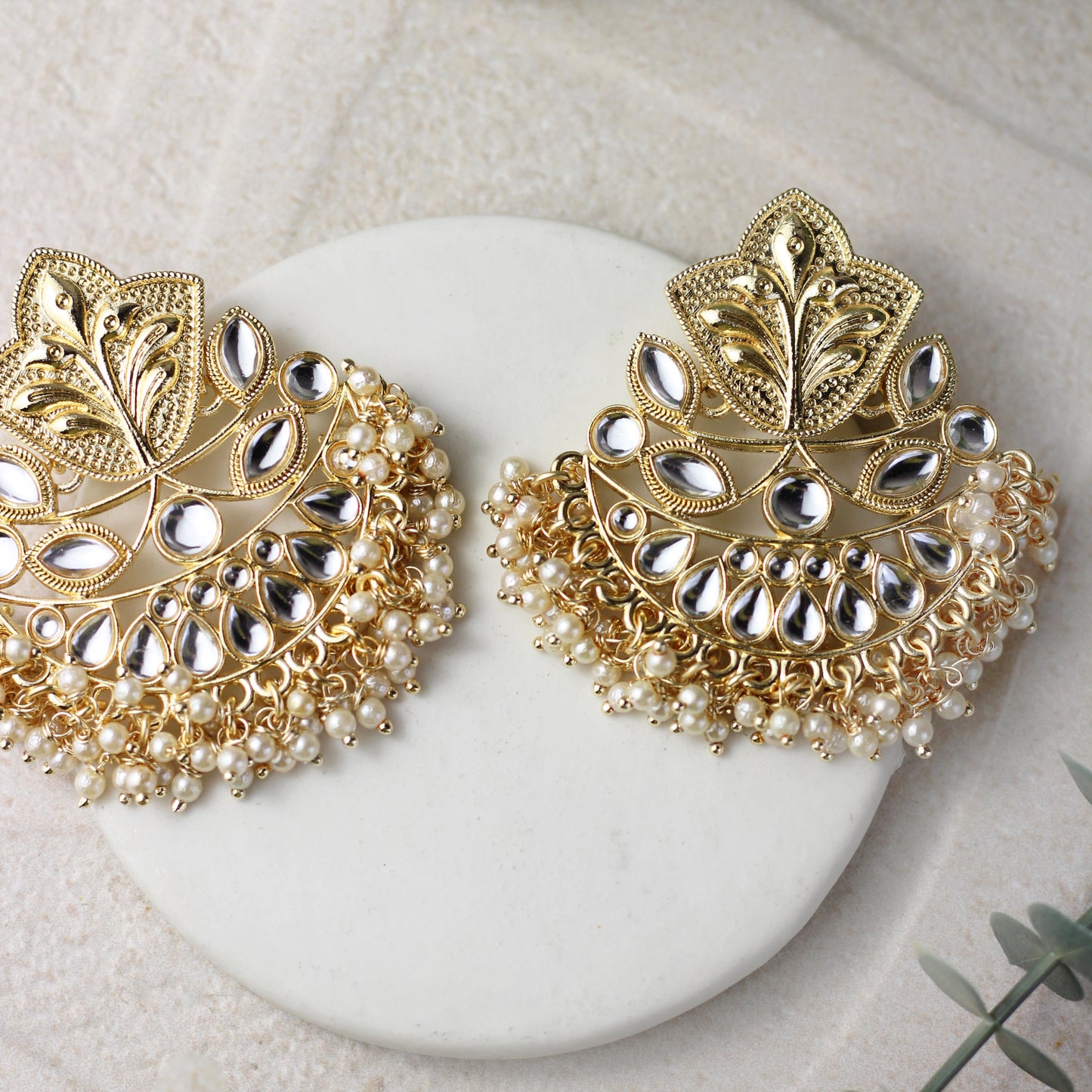 Gold Statement Drop Earrings