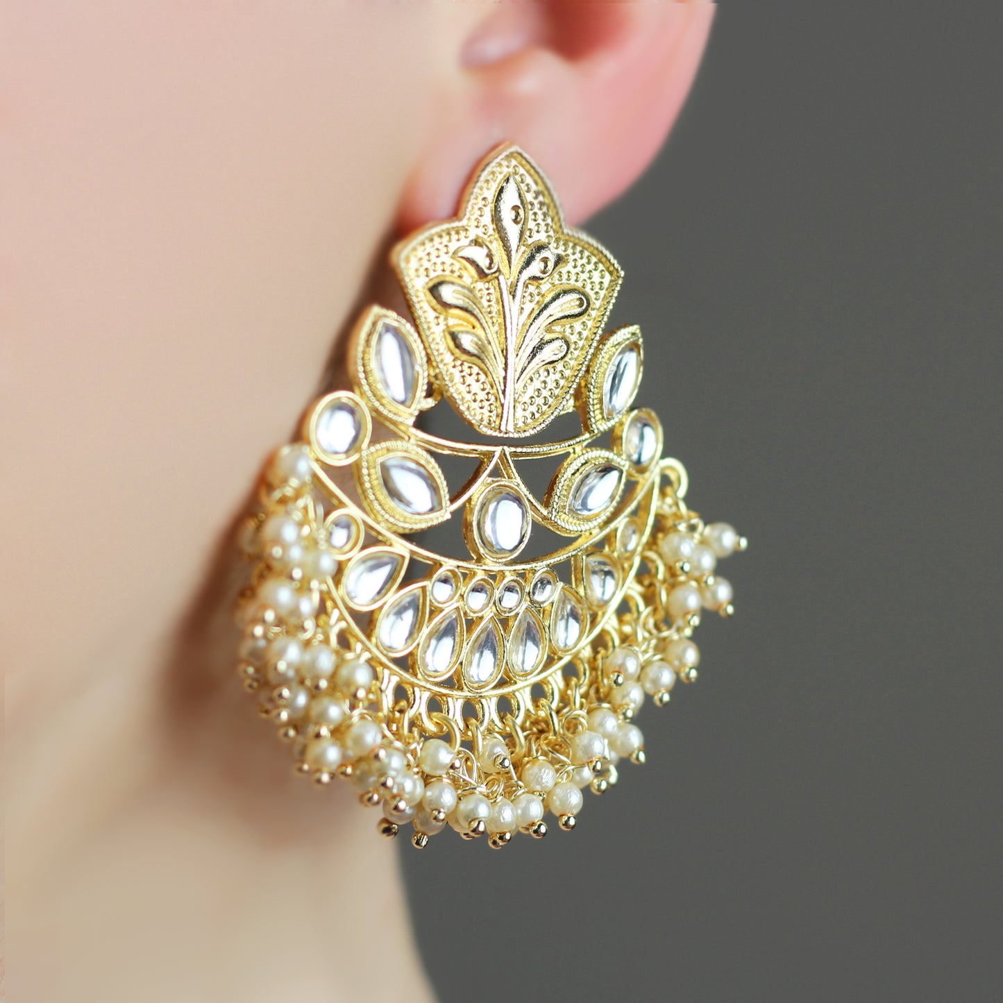 Gold Statement Drop Earrings