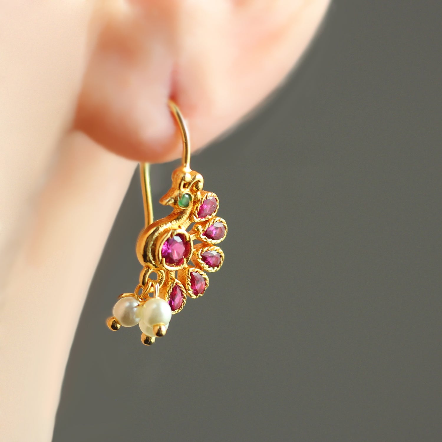 Multicolour Peacock Dangle Earring - Rabal
