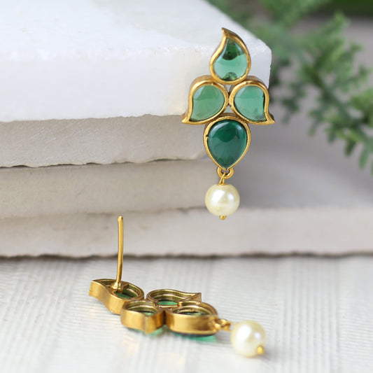 Statement Green Drop Earring