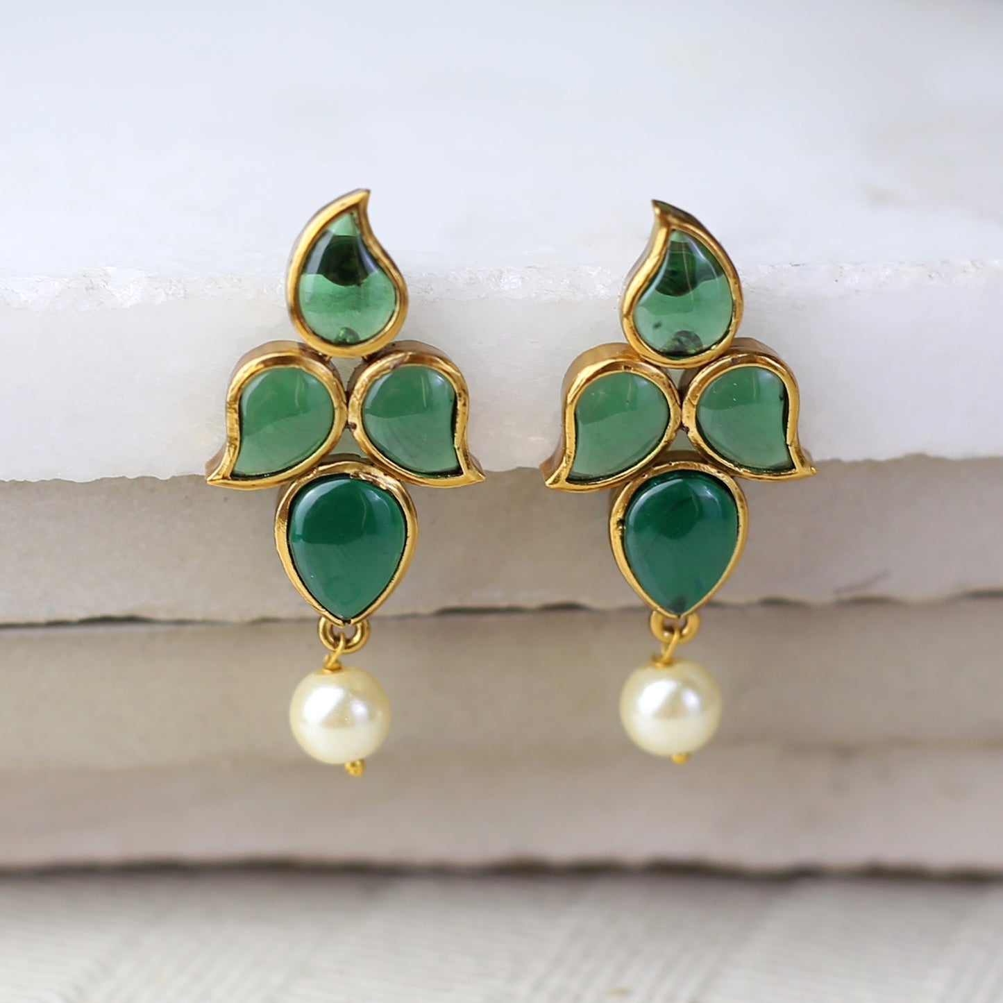 Statement Green Drop Earring