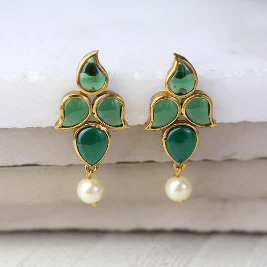 Statement Green Drop Earring