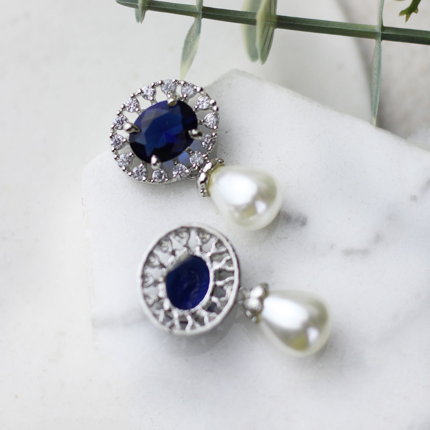 Blue Pearl Stud Earring