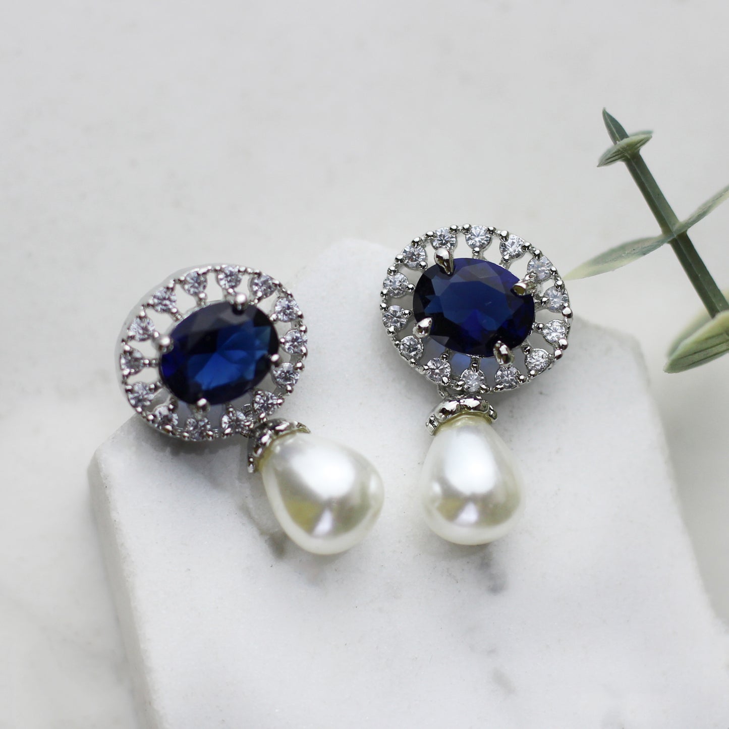 Blue Pearl Stud Earring