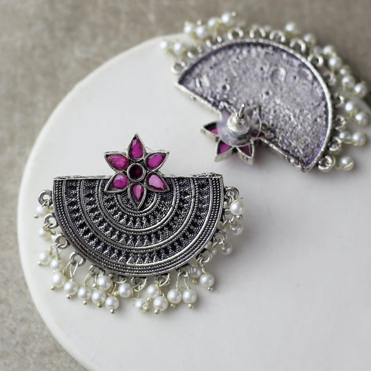 Tribal Pink Drop Earring