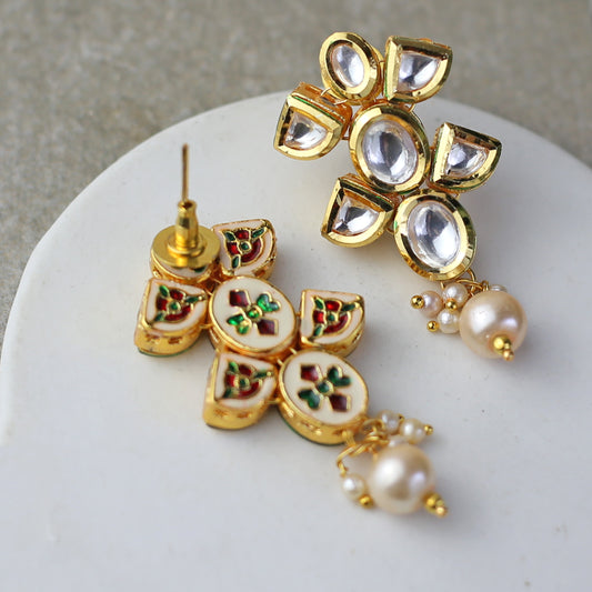 Kundan Pearl Earring - Rabal