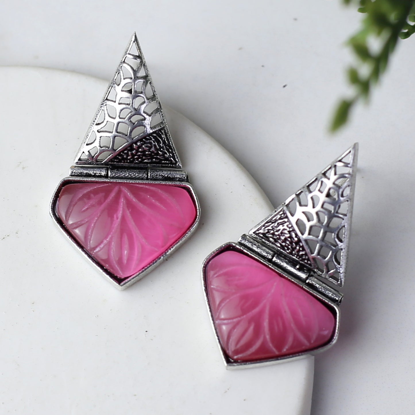 Pink Tribal Earring