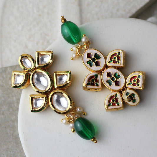 Kundan Green Earring - Rabal