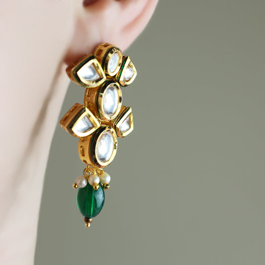 Kundan Green Earring - Rabal