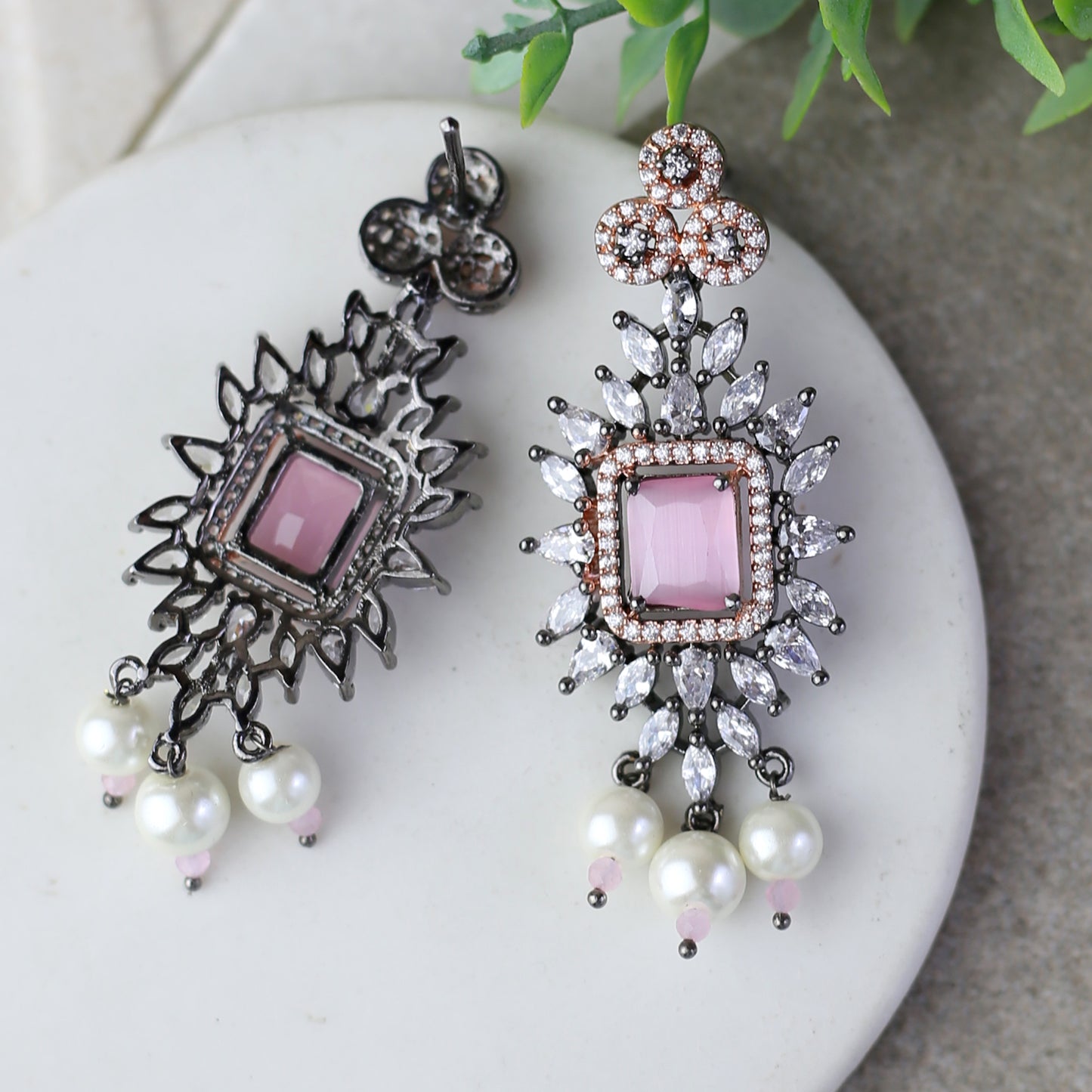 Statement Pearl Pink Earring