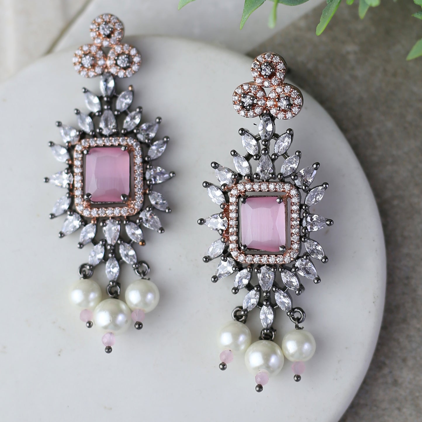 Statement Pearl Pink Earring