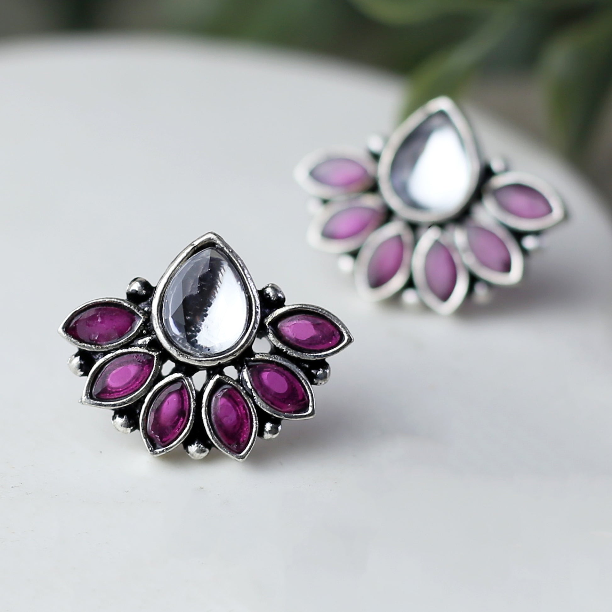 Tribal Pink Stud Earring - Rabal