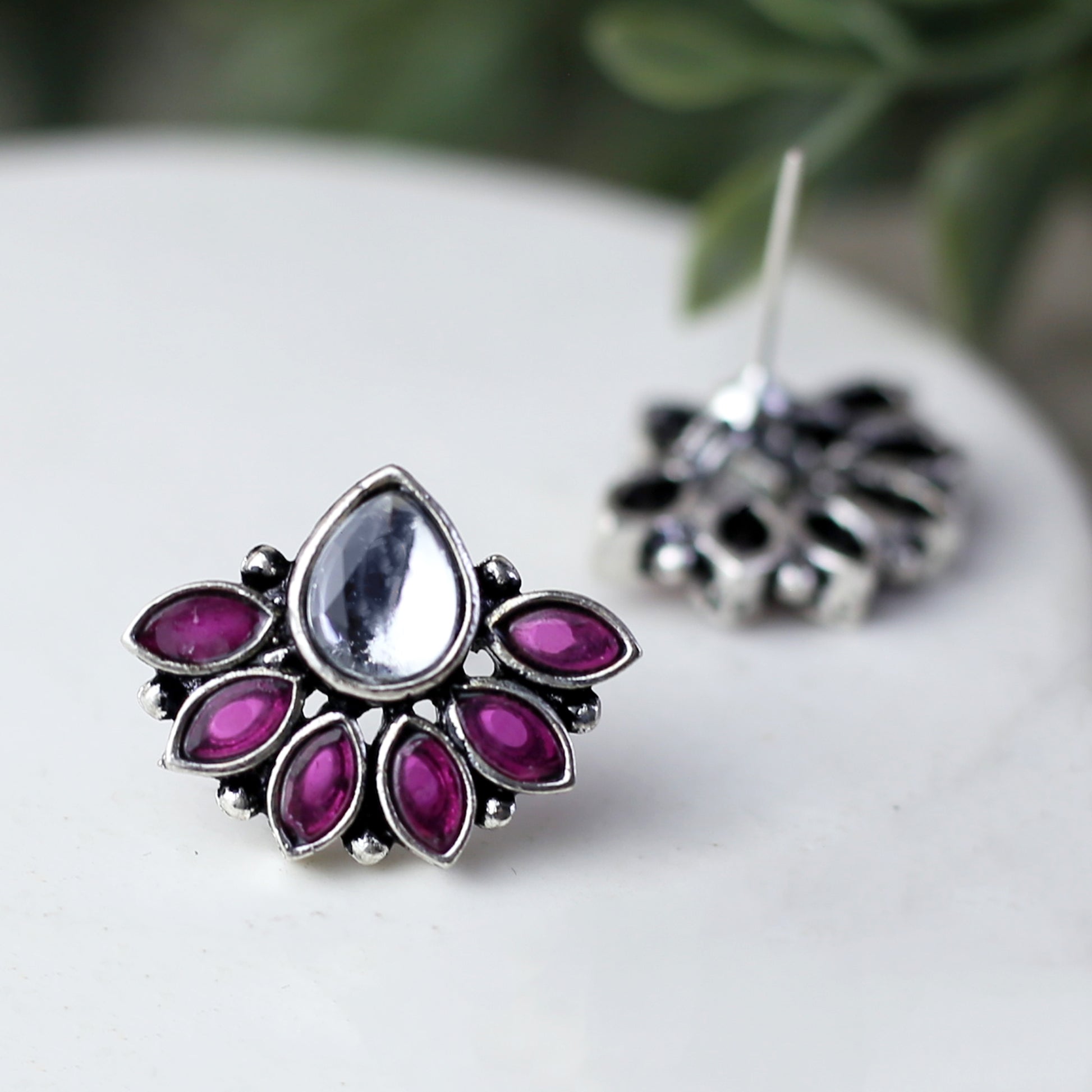 Tribal Pink Stud Earring - Rabal