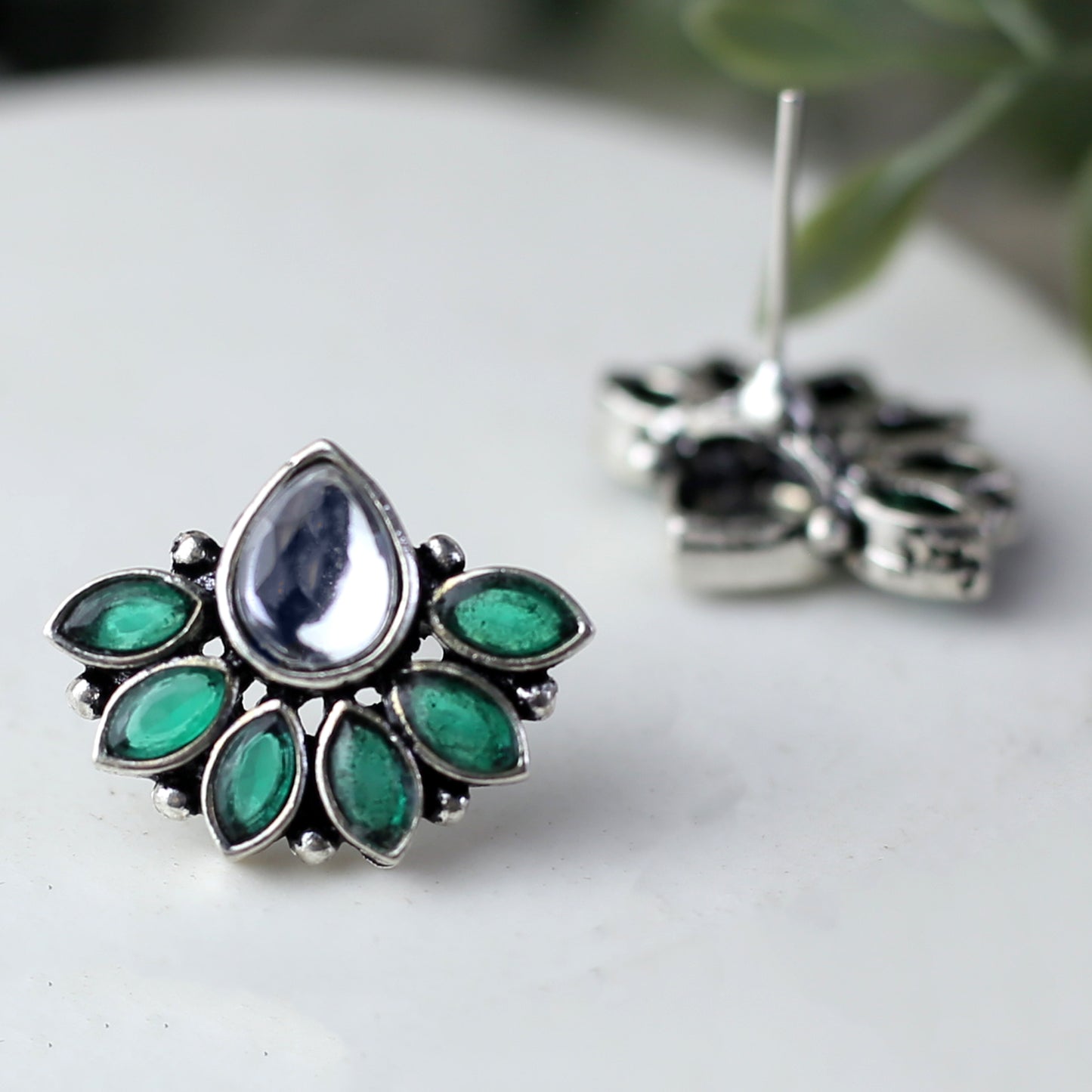 Tribal Green Stud Earring - Rabal