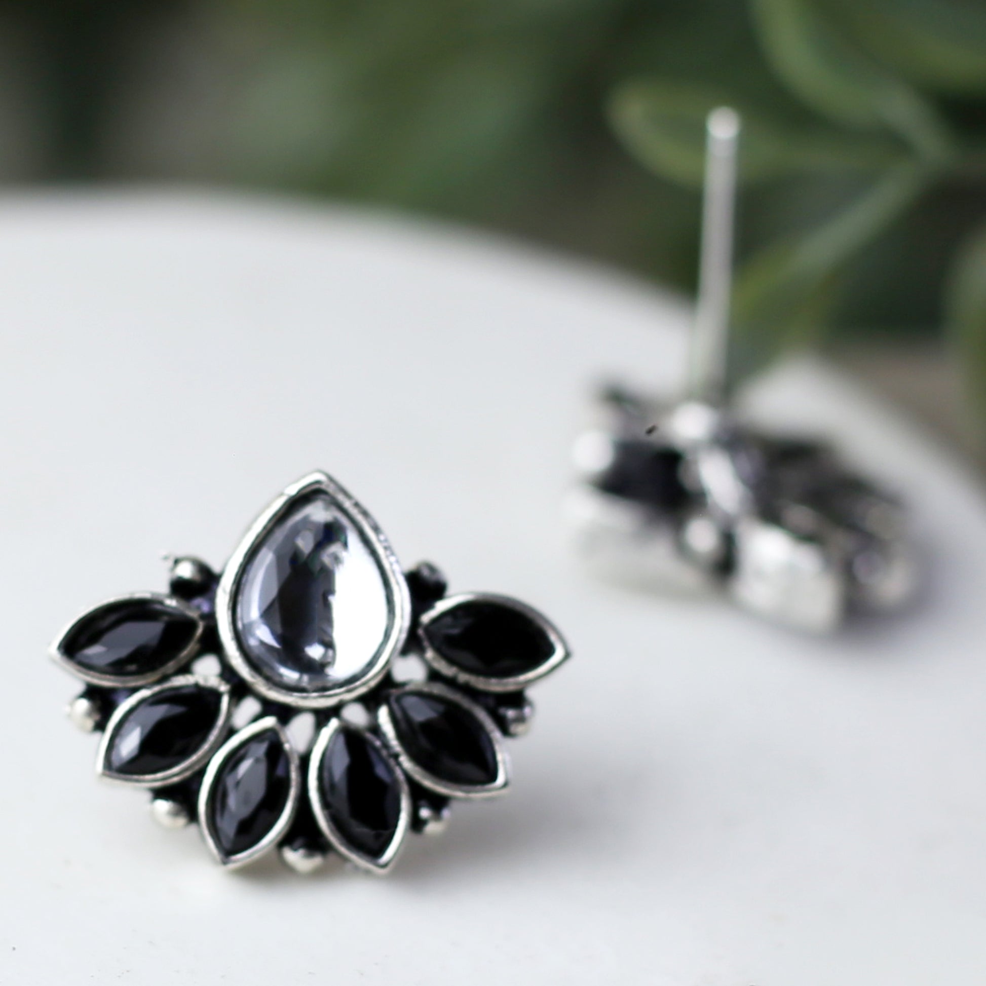 Tribal Black Stud Earring - Rabal