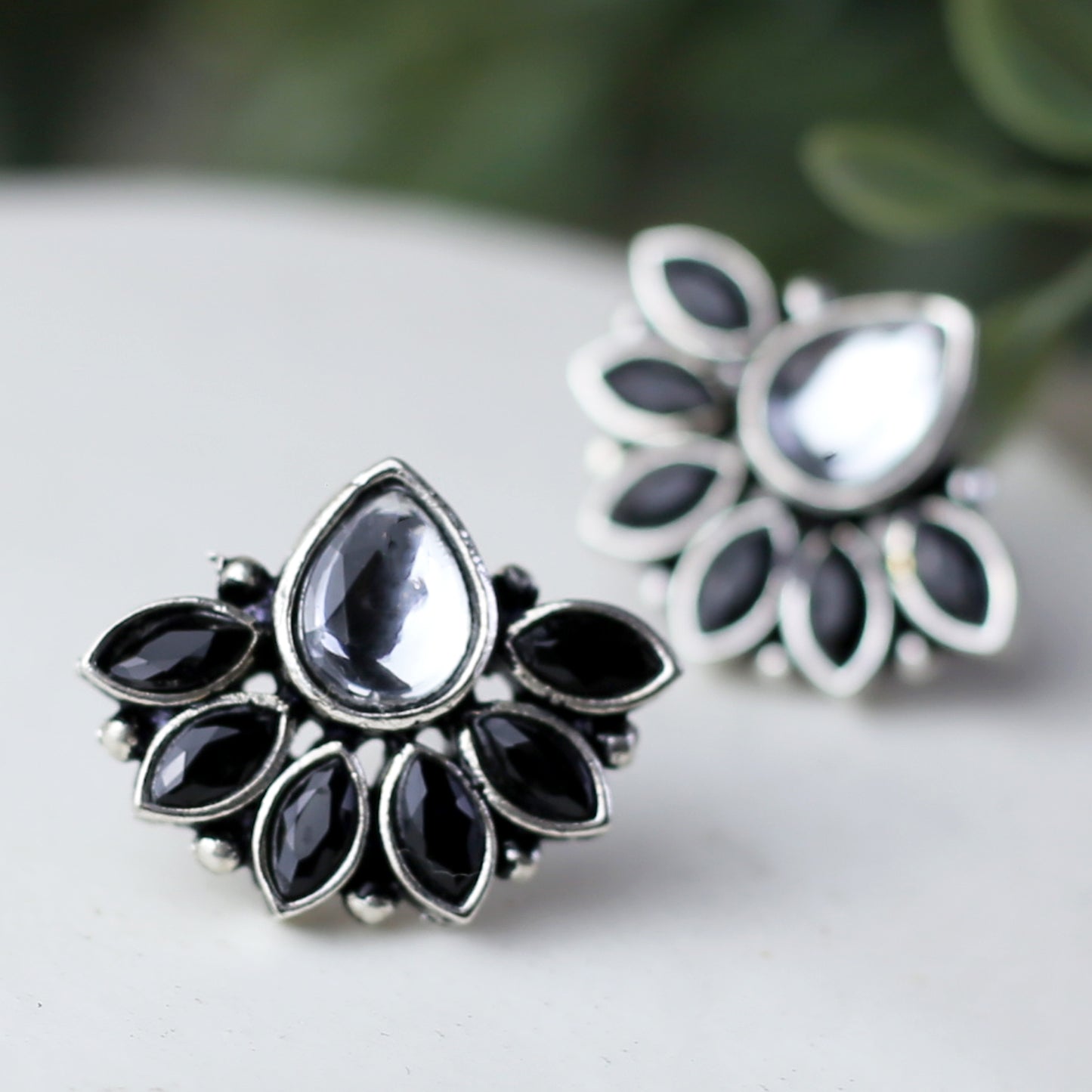 Tribal Black Stud Earring - Rabal