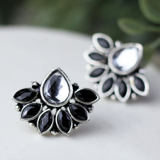 Tribal Black Stud Earring - Rabal