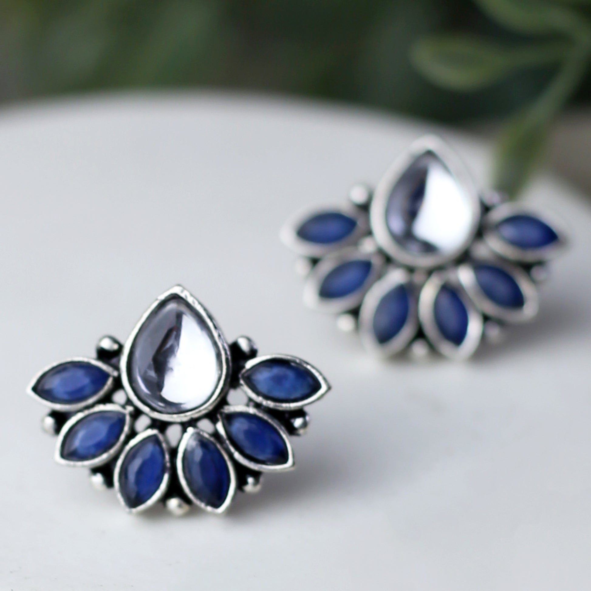 Tribal Blue Stud Earring - Rabal