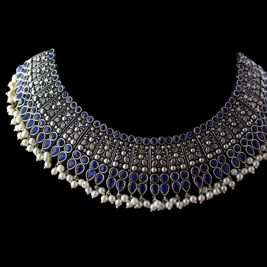 Statement Tribal Blue Necklace
