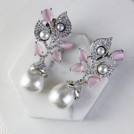 Zircon Pink Drop Earring