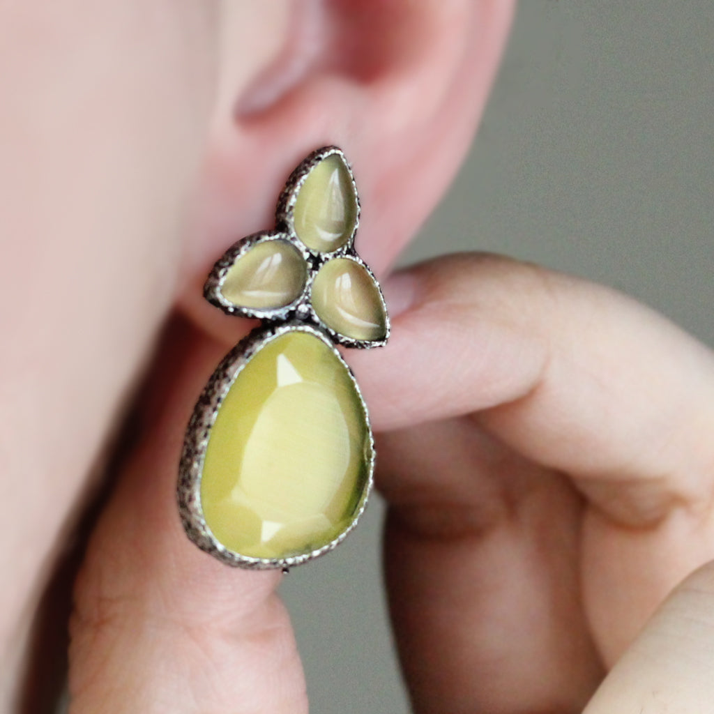 Trifoliate Yellow Drop Earring