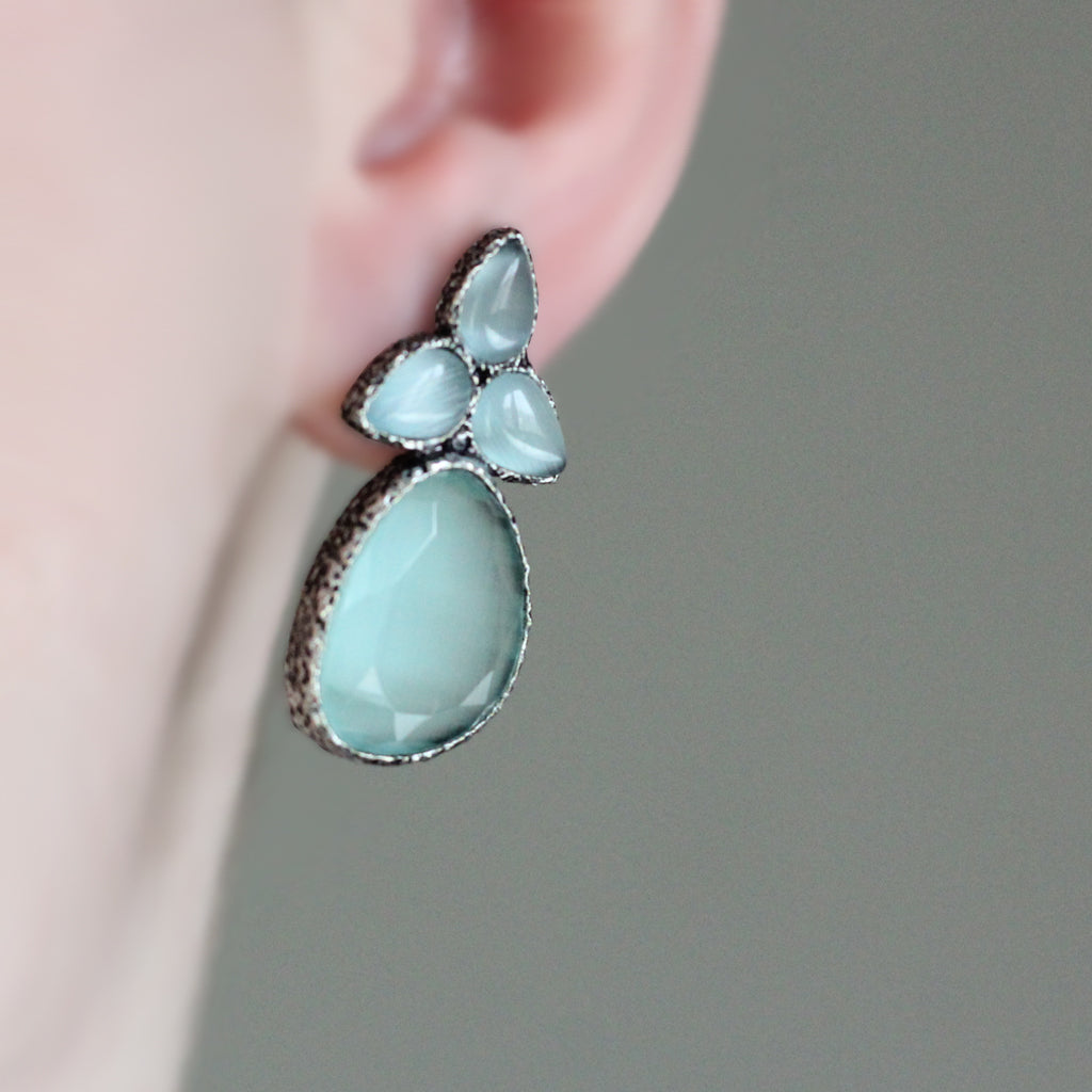Trifoliate Turquoise Drop Earring