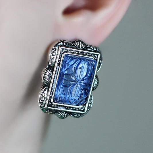 Silver Blue Stud Earring