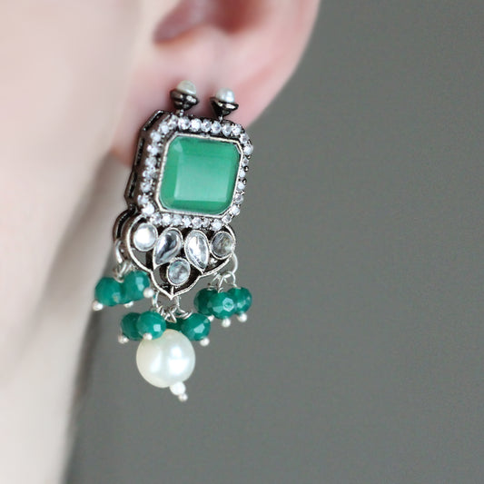 Green Statement Tribal Earring