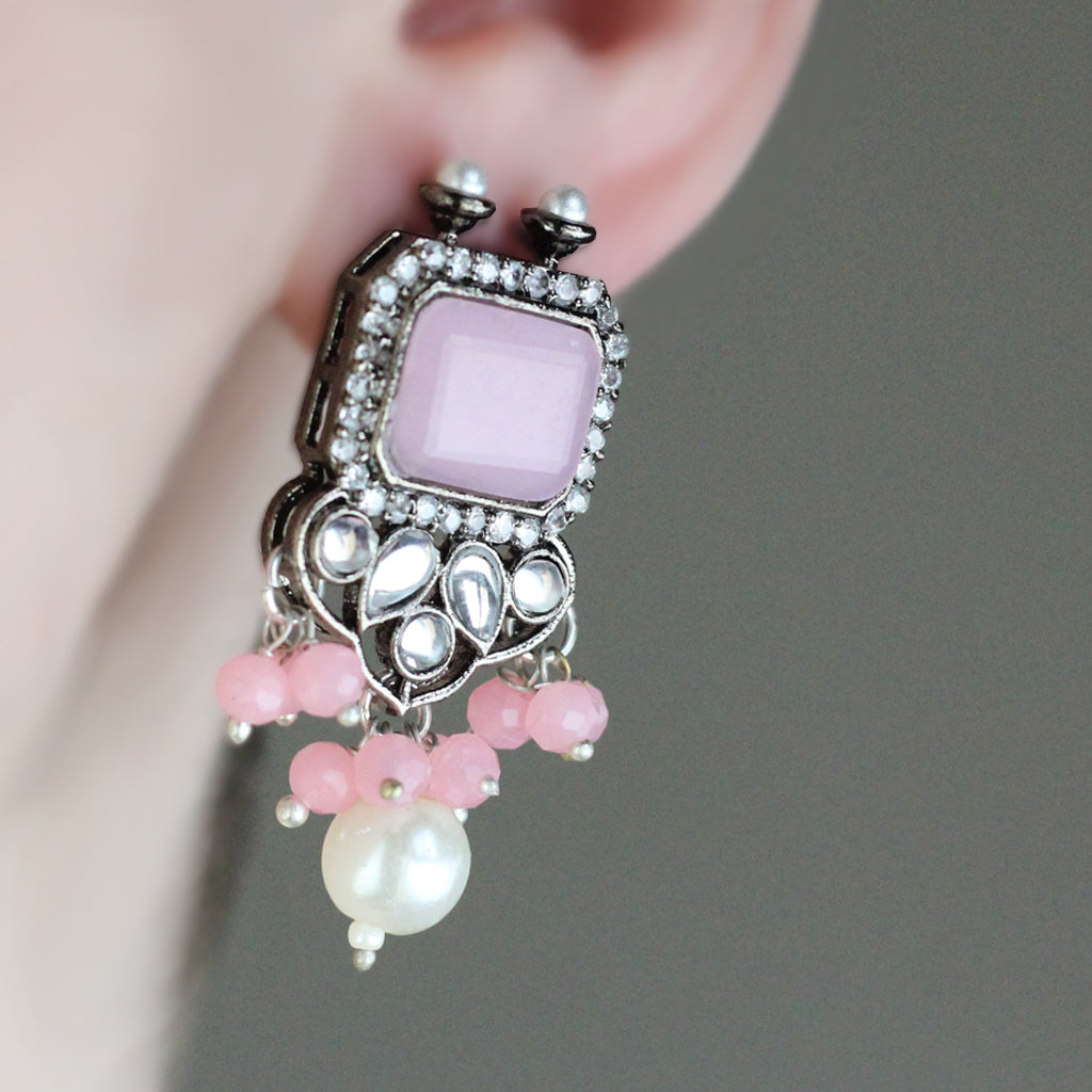 Pink Statement Tribal Earring