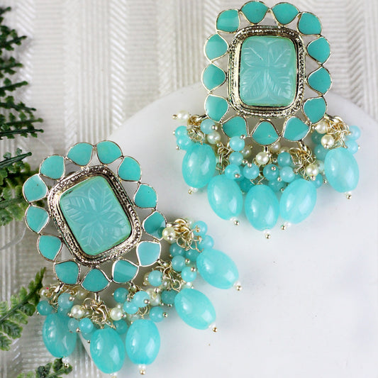 Statement Turquoise Drop Earring - Rabal