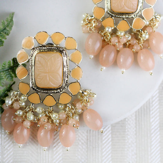 Peach Statement Drop Earring