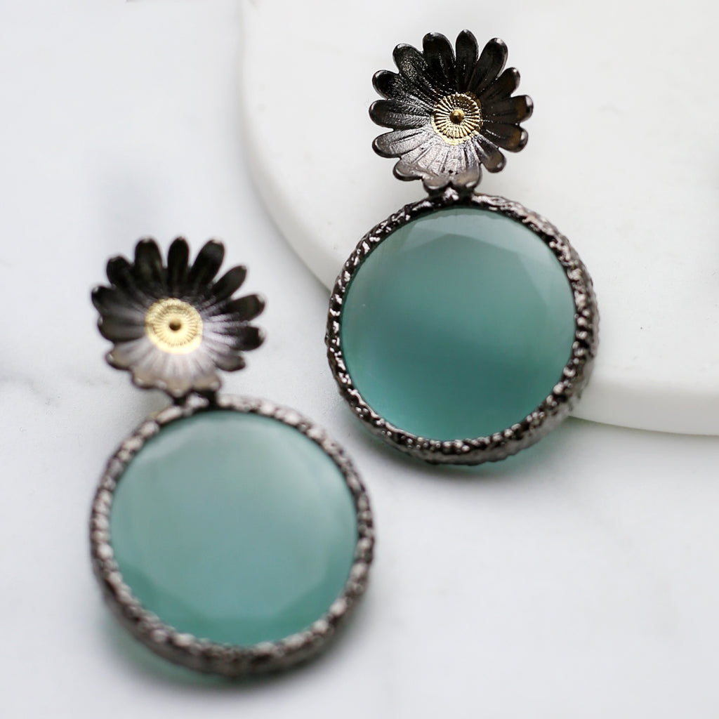 Turquoise Statement Flower Earring