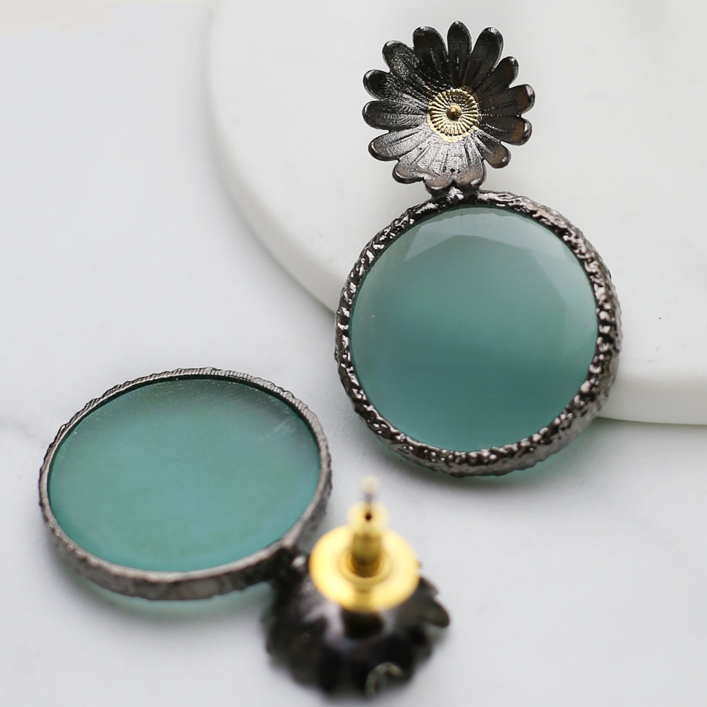Turquoise Statement Flower Earring