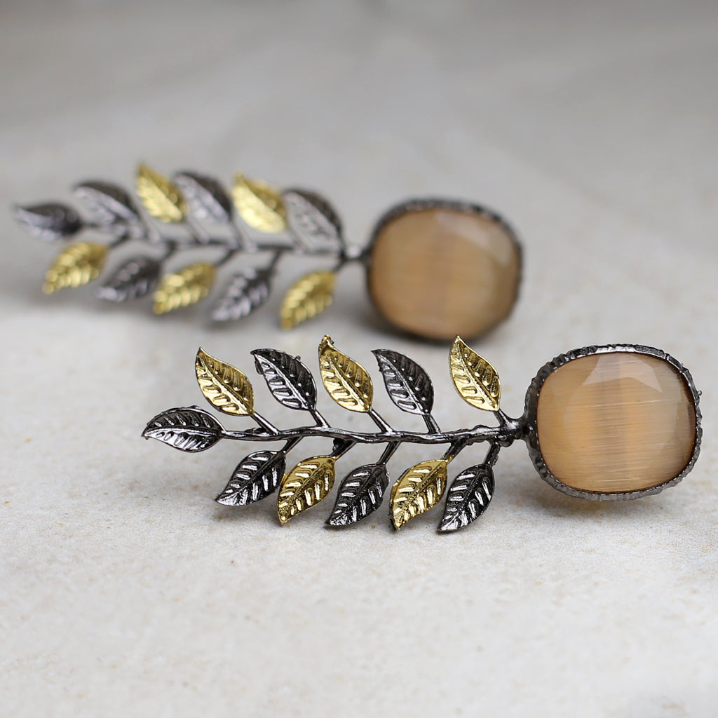 Peach Leaf Drop Earring - Rabal