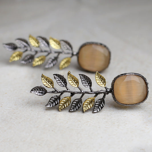 Peach Leaf Drop Earring - Rabal